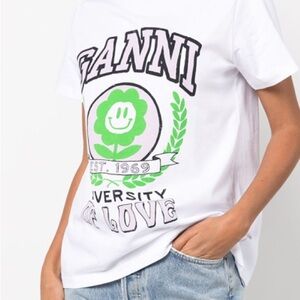 Ganni “University of Love” Organic White Tshirt size M